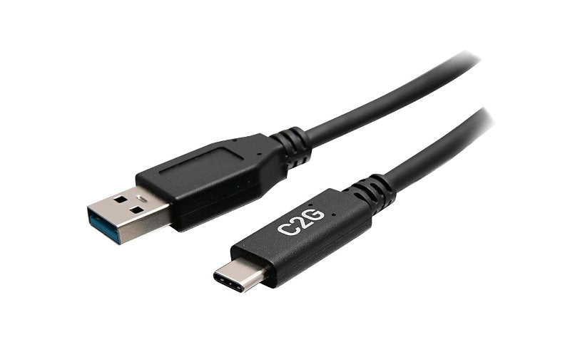 C2G 6 in USB-C to Type-A Cable, 5Gbps, 3A, USB 3.2 Gen 1, Male/Male, Black
