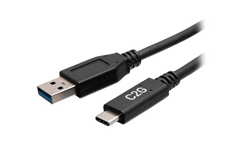 C2G 1 ft USB-C to Type-A Cable, 5Gbps, 3A, USB 3.2 Gen 1, Male/Male, Black