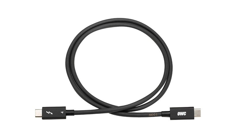 OWC Thunderbolt 4 USB-C Cable, 40Gbps, E-Marker, PD Charging, Black, 0.7 m
