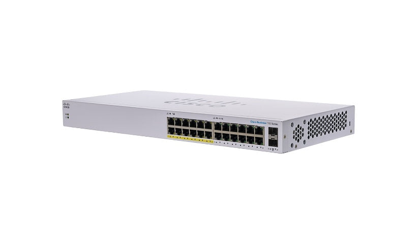 Cisco Business CBS110-24PP 24-Port Gigabit Unmanaged Switch, 12 PoE, 100W