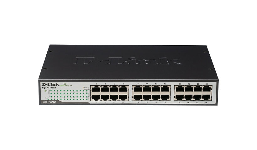 D-Link DGS-1024D 24-Port Gigabit Unmanaged Switch, Desktop or Rack