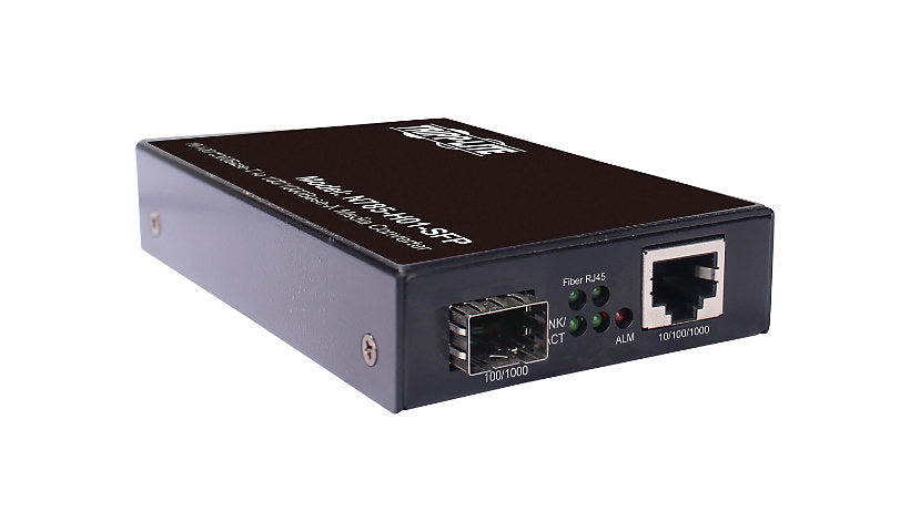 Eaton Tripp Lite Hardened Gigabit Copper to Fiber Media Converter, RJ45 to SFP, -10 to 60°C, TAA Compliant, Black, N785-H01-SFP