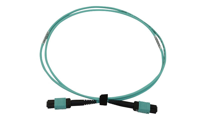 Tripp Lite (Eaton) N844B-01M-12-P 1m (3.3ft) 12 Fiber MTP/MPO PC Female to Female OM3 Multimode Fiber Cable, 40/100/400G, 50/125, LSZH, Aqua