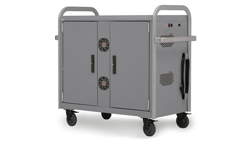 Bretford Link Network-Ready Cart, 24 Notebooks + 19in Switch, Concrete