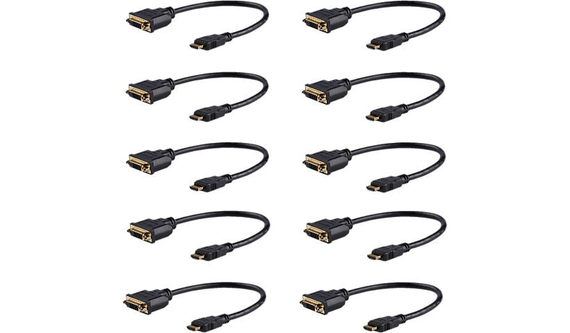 StarTech.com HDDVIMF8IN10PK HDMI to DVI-D Adapter 8 in 10 Pack Lifetime Warranty