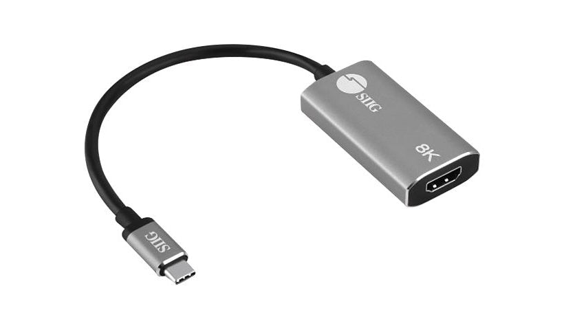 SIIG USB-C to HDMI 2.1 Adapter, 8K 60Hz / 4K 120Hz, HDR10, DSC, Space Gray