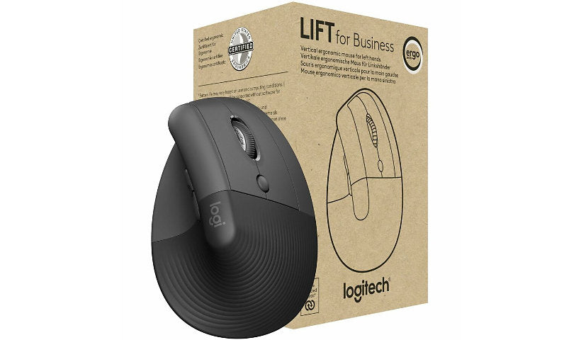 Logitech Lift for Business Right Vertical Mouse Graphite 910-006491 2 Year