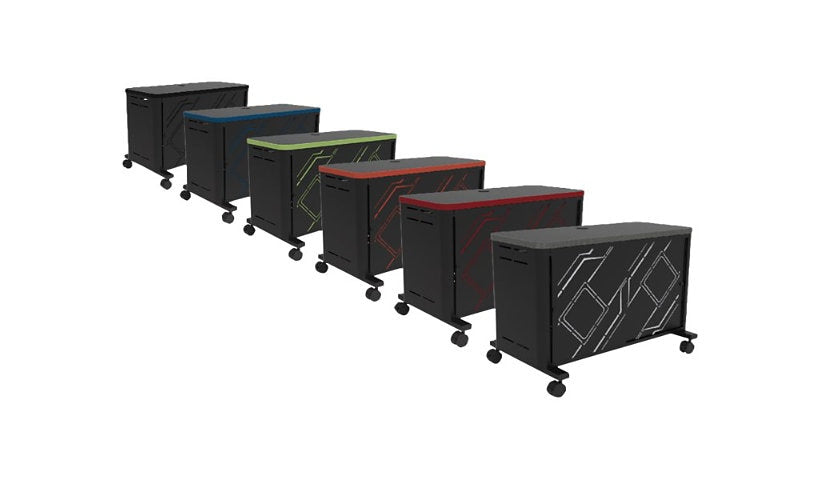 Spectrum Console Gaming Hub Cart, TV + 3 Consoles, Black/Royal Blue