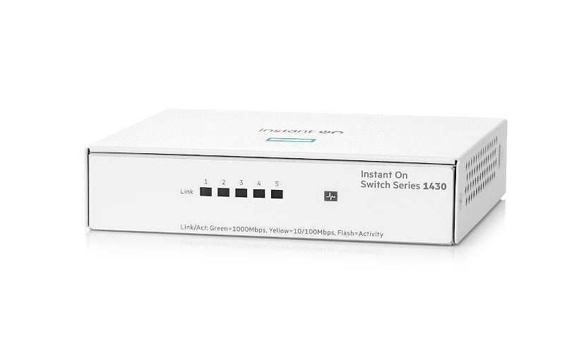 HPE Instant On 1430 R8R44A 5-Port Gigabit Unmanaged Switch, Fanless