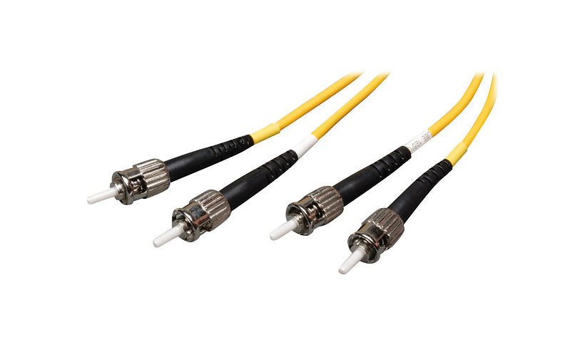 Tripp Lite (Eaton) N352-02M 2m (6.6ft) ST to ST Single Mode Duplex Fiber Patch Cable, 9/125, PVC, OFNR, Yellow