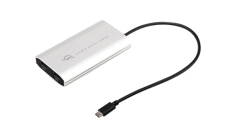 OWC DisplayLink Adapter, USB-C to Two 4K HDMI Displays, Charging Pass-Through