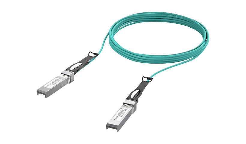 Ubiquiti UniFi 5m (16.4ft) 10GBase SFP+ to SFP+ Long Range Active Optical Cable, 850nm, Aqua, UACC-AOC-SFP10-5M