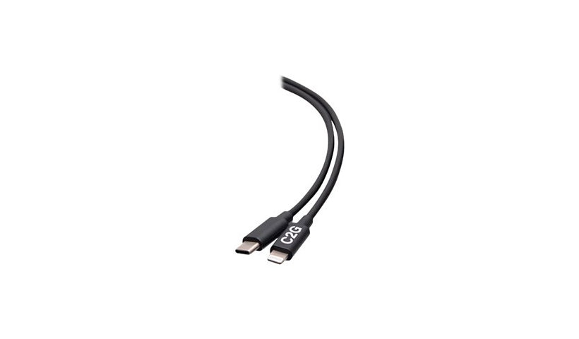 C2G USB-C to Lightning Sync and Charging Cable, 20W PD, 480 Mbps, Black, 3 ft