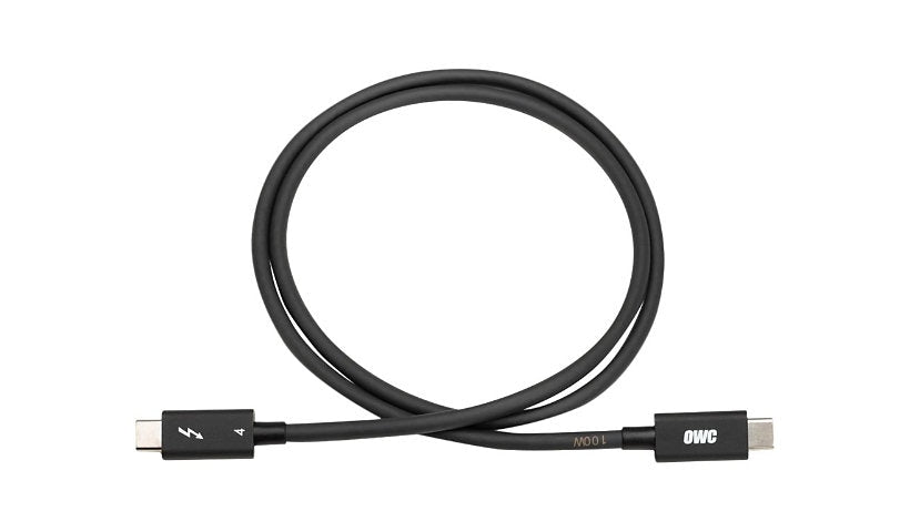 OWC Thunderbolt 4 USB-C Cable, 40Gbps, E-Marker, PD Charging, Black, 2 m