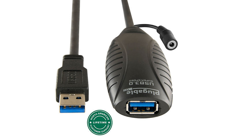 Plugable Active USB 3.0 Extension, Power Supply, Back-Voltage Protection, 10 m
