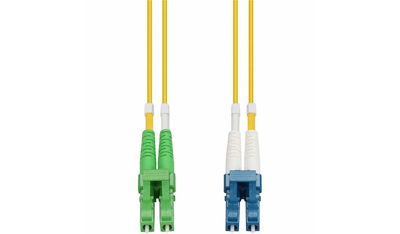 Proline PRO-ALC-LC-6M9SMF 6m (19.7ft) Angled LC to LC OS2 Single Mode Duplex Fiber Patch Cable, 9/125, OFNR Riser, Yellow