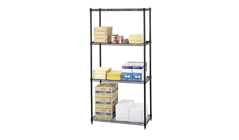 Safco Commercial Wire Shelving, 36x18in, Black, 5276