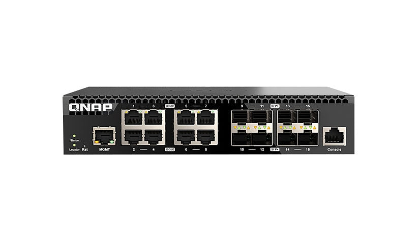 QNAP QSW-M3216R-8S8T 16-Port 10GbE Managed Switch, 8x SFP+, 8x 10GBASE-T