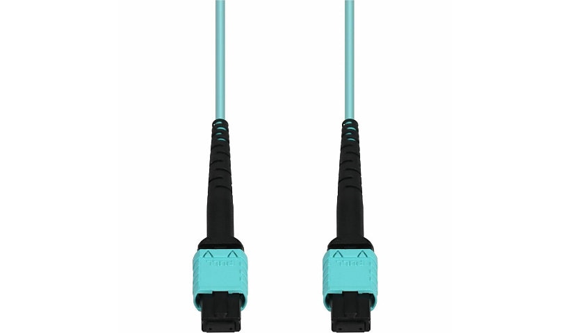 Proline PRO-MPOMPO-10M5OM4-TAA 10m (32.8ft) MPO/UPC to MPO/UPC 12 Fiber OM4 Multimode Patch Cable, 50/125, OFNR Riser, TAA, Aqua