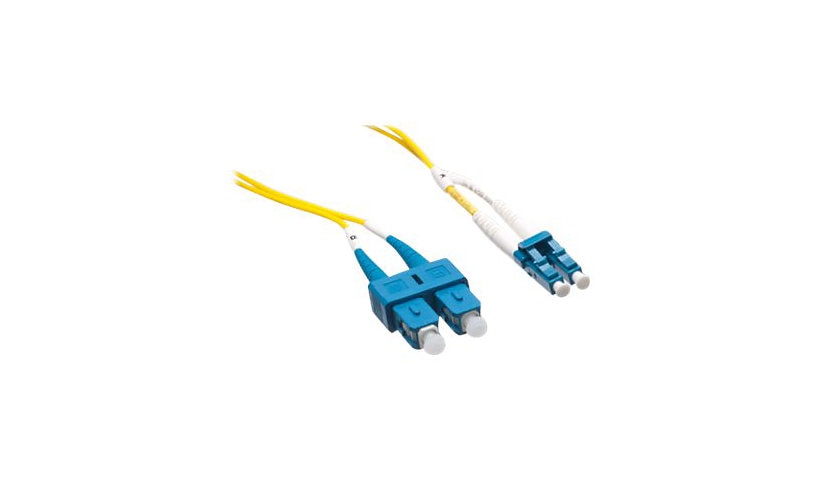 Axiom 6m (19.7ft) LC to SC OS2 Single Mode Duplex Fiber Optic Cable, 9/125, Yellow, LCSCSD9Y-6M-AX