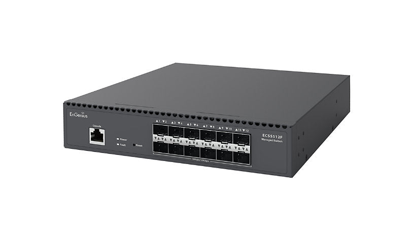 EnGenius ECS5512F 12-Port 10G SFP+ Cloud Managed Half-Rack Fiber Switch