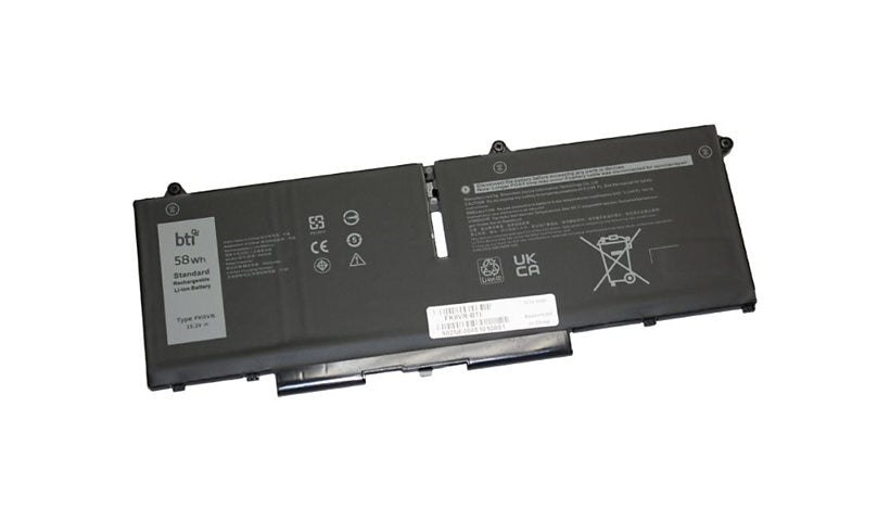 BTI FK0VR-BTI 15.2V 58Wh 4 Cell Battery for Dell Latitude 5330 7430 18 Month