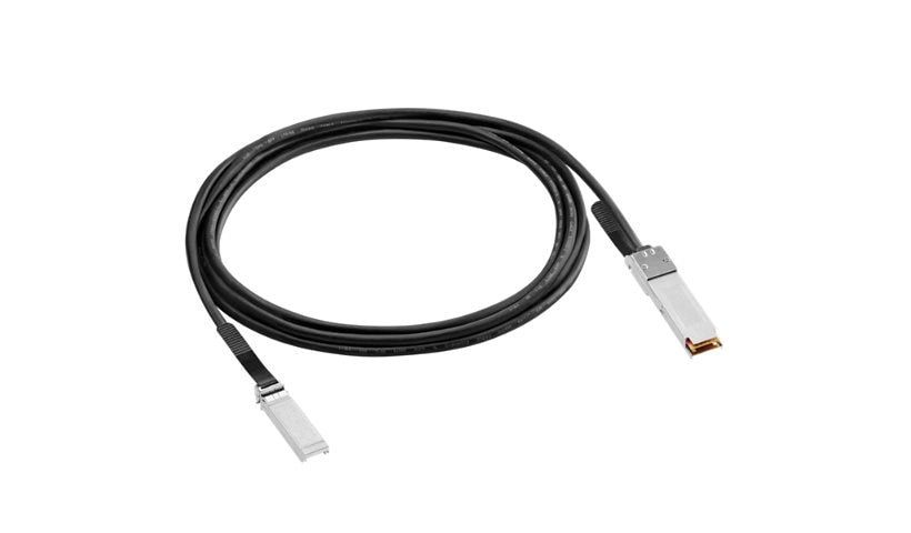 HPE Aruba Networking 3m (10ft) 50G QSFP56 to SFP56 Direct Attach Cable, Black, S1J08A