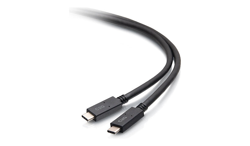 C2G 6.5 ft USB-C Cable, 5Gbps (USB 3.2 Gen 1), 3A (20V), Male/Male, Black