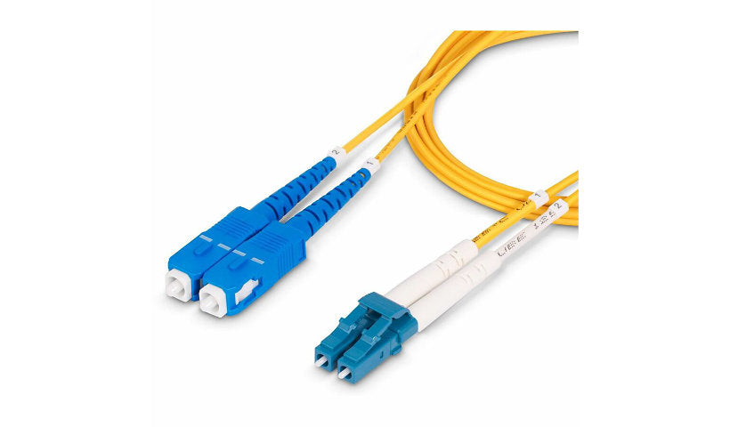 StarTech.com SMLCSC-OS2-7M 7m (23ft) LC/UPC to SC/UPC OS2 Single Mode Duplex Fiber Patch Cable, 9/125, 100G, LSZH, Yellow