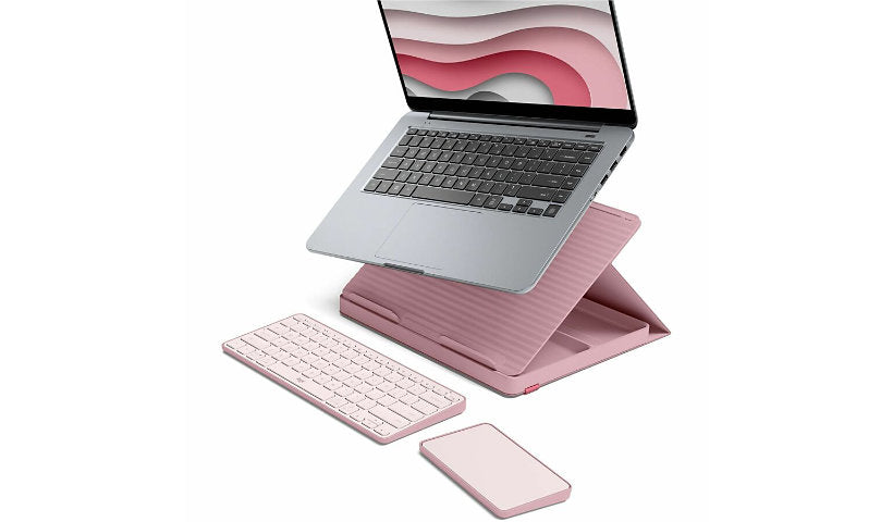Logitech Casa Pop-Up Desk Kit Keyboard Touchpad Laptop Stand Rose 1 Year