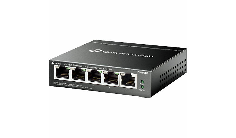 TP-Link Omada DS105GP 5-Port Gigabit Unmanaged Switch, 4x PoE+, 65W