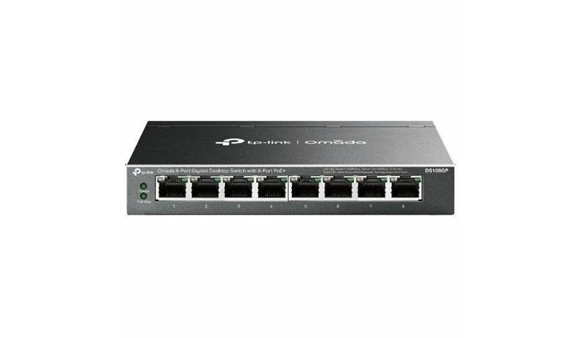 Omada DS108GP 8-Port Gigabit Desktop Switch, 8 PoE+ Ports, Fanless