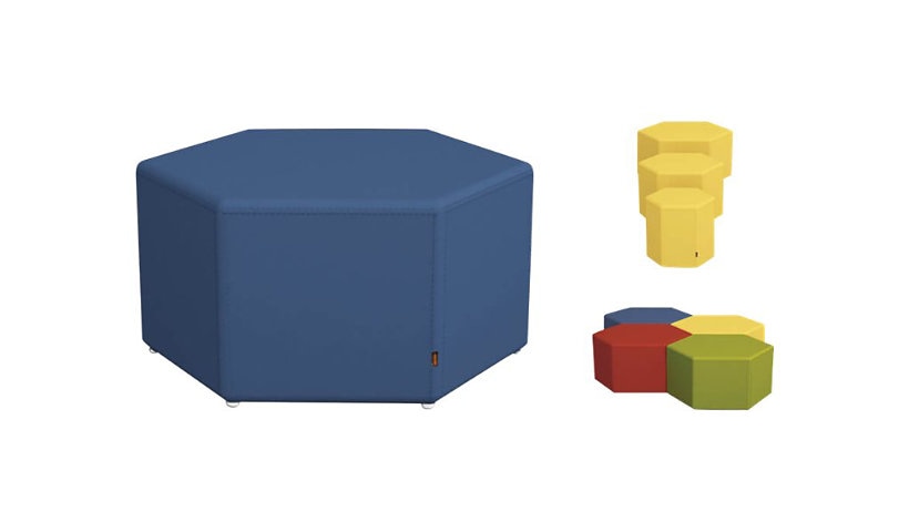 Spectrum BLENDER Hexagon Soft Seating Ottoman, 27in, Gray, 38310GY