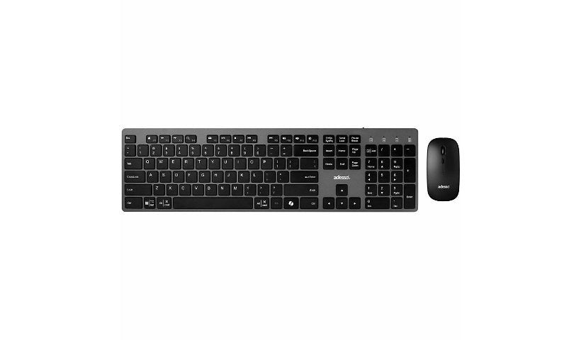 Adesso EasyTouch WKB-7300 Wireless Keyboard and Mouse Copilot USB-C Rechargeable