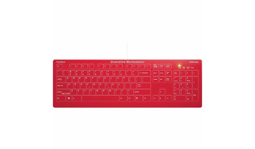 Contour Active Key QuickClean IP68 Medical Keyboard Red AK-C8112-US-WR 2 Year
