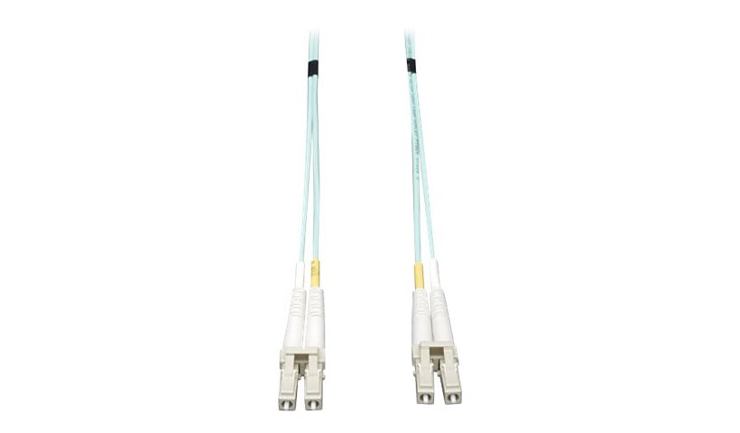 Eaton Tripp Lite 10m (32.8ft) LC to LC 10Gb/40Gb/100Gb OM3 Multimode Duplex Fiber Patch Cable, 50/125, LSZH, Aqua, N820-10M
