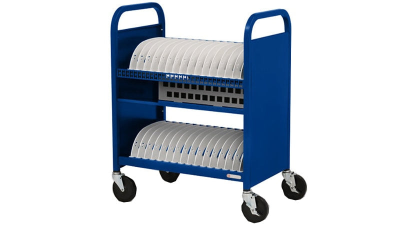 Bretford 30U CUBE Transport Laptop Cart, Royal Blue, TVCT30AC-90DRB
