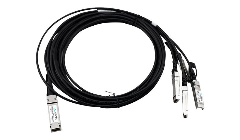Axiom Cisco Compatible 2m (6.6ft) 100G QSFP28 to 4x SFP28 Passive Twinax Breakout Cable, Black, QSFP-4SFP25G-CU2M-AX
