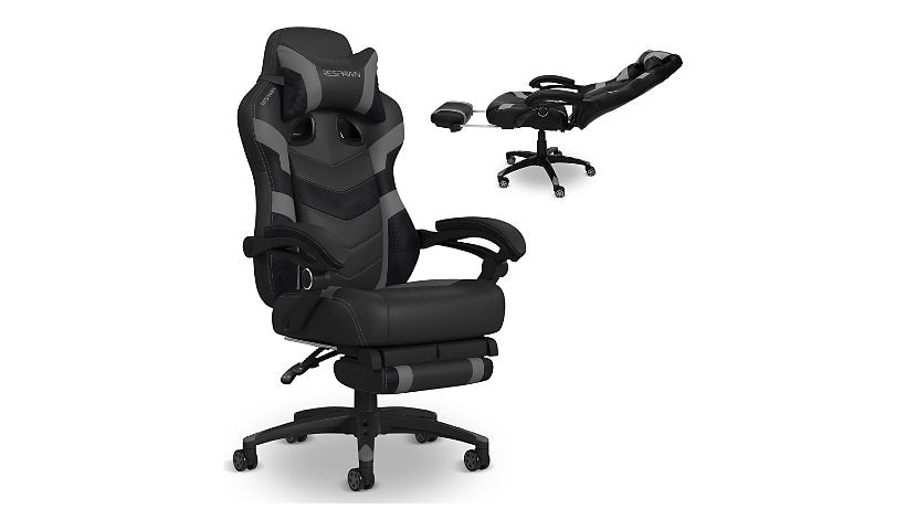 RESPAWN 110 Pro Reclining Gaming Chair with Footrest, Gray, RSP-110V2-GRY
