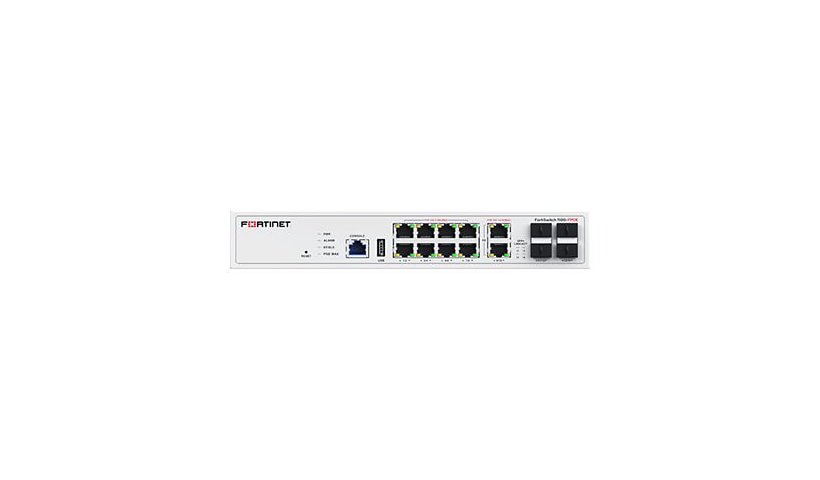 Fortinet FortiSwitch FS-110G-FPOE 10-Port Multigig PoE+/PoE++ Switch, 2x SFP+