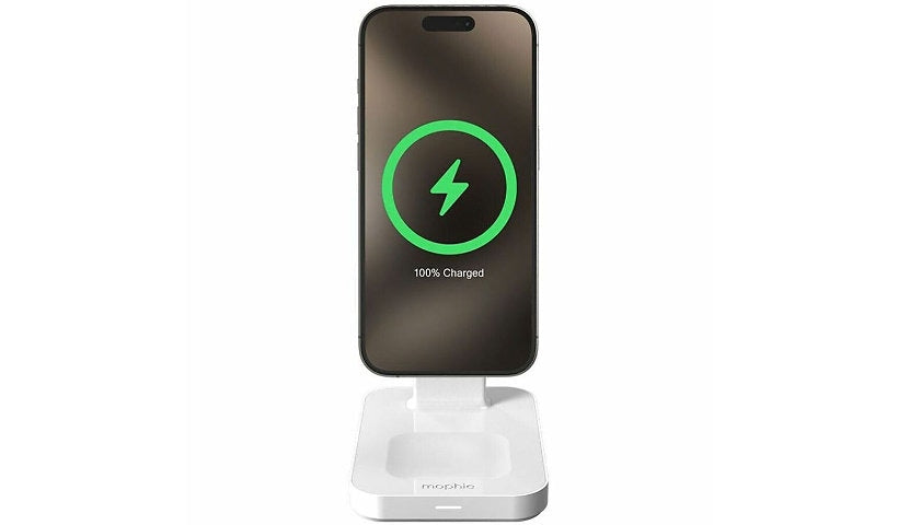 mophie snap+ 3 in 1 Qi2 Wireless Charging Stand White 401313542
