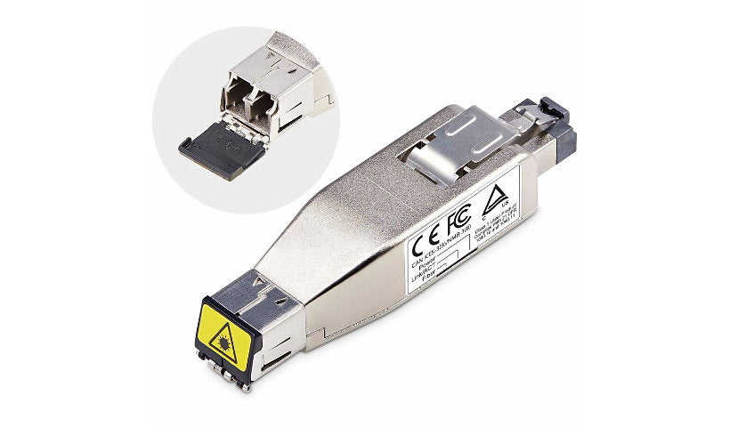 StarTech.com Gigabit Fiber to RJ45 Ethernet Media Converter Dongle, LC Single/Multimode, PoE Powered, TAA Compliant, D01ML55P-FIBER-MEDIA