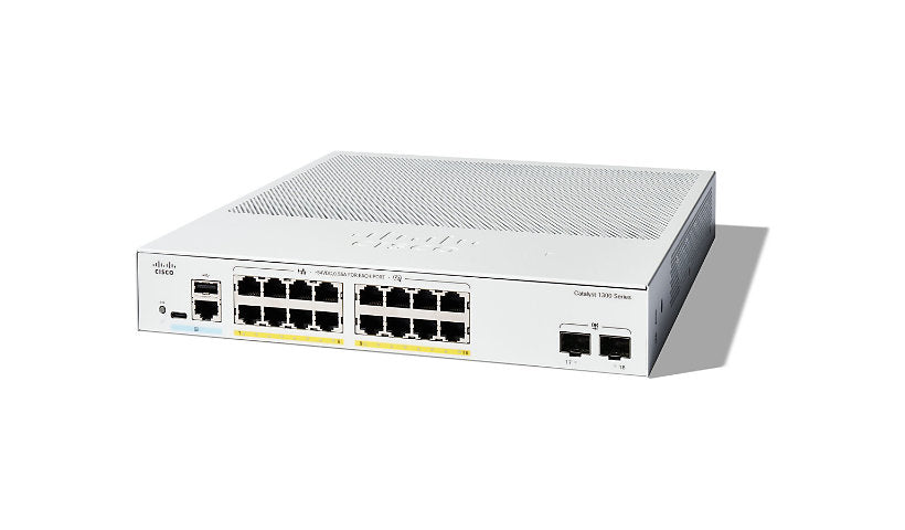 Cisco Catalyst 1300 C1300-16FP-2G 16-Port Gigabit PoE+ Switch, 240W