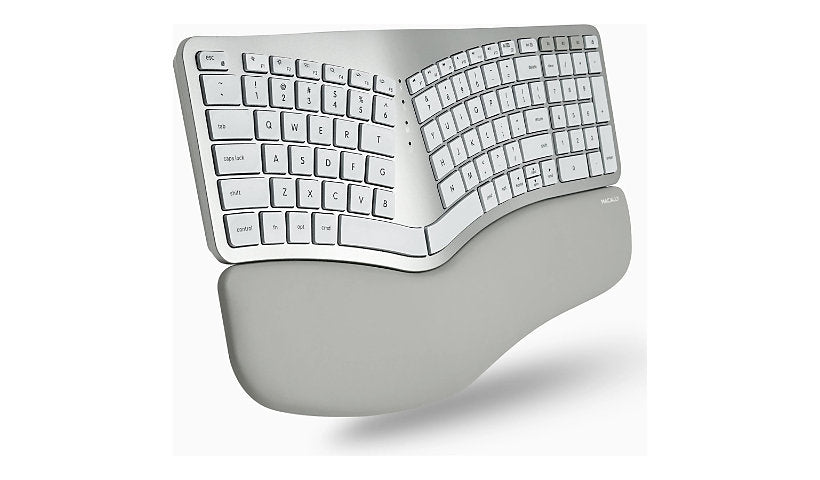 Macally BTBLERGO2A Ergonomic Backlit Bluetooth Keyboard for Mac 100 Key 2 Year