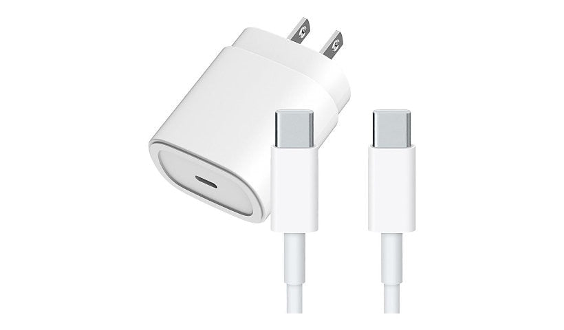4XEM USB-C Charging Kit: 25W PD Wall Charger + 6 ft USB-C Cable, White