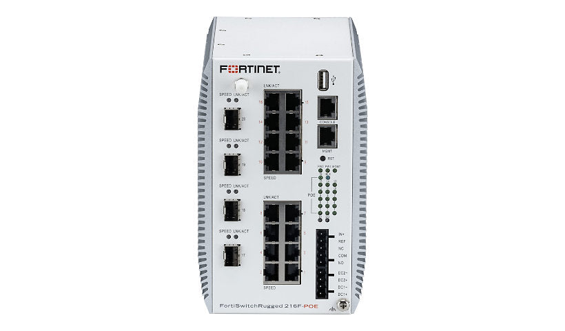Fortinet FortiSwitch Rugged 216F-POE Switch, 16 x 1G PoE++, 4 x SFP+