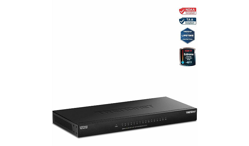 TRENDnet TEG-S3160 16-Port 2.5G Unmanaged Switch, 80Gbps, Fanless
