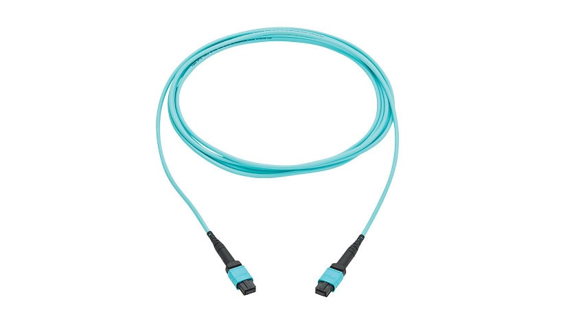 Tripp Lite (Eaton) N845B-03M-12TAA 3m (9.8ft) 12 Fiber MPO PC Female to Female OM4 Multimode Fiber Cable, Type-B, 100G, 50/125, OFNP, TAA, Aqua