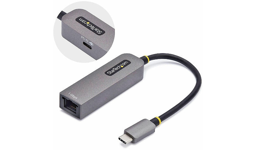 StarTech 1GPD3-USB-C-ETHERNET USB-C Gigabit Adapter, 100W PD Pass-Through