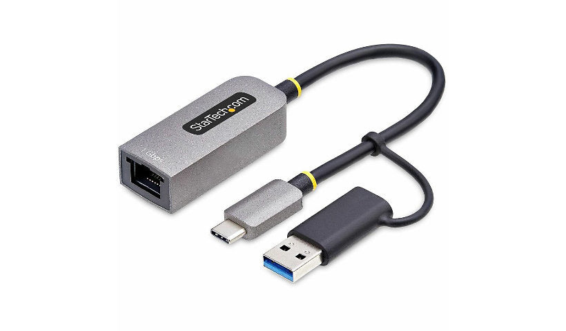 StarTech C21GA-USB-ETHERNET USB-C Gigabit Adapter with USB-A Dongle, LEDs